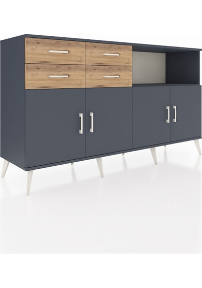 Hyperion Konsol 4 Raflı 4 Çekmeceli 4 Kapaklı 176x44x99 Antrasit- Antrasit-antrasit/çam Hyperion Konsol 4 Raflı 4 Çekmeceli 4 Kapaklı 176x44x99 Antrasit- Antrasit-antrasit/çam
