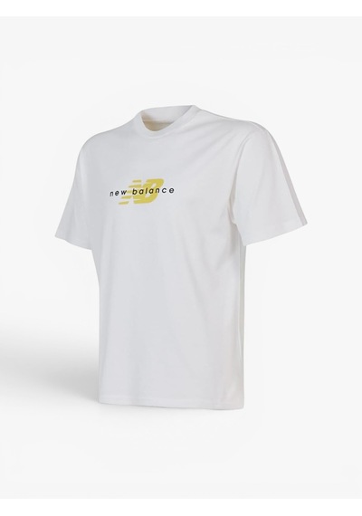 New Balance Nb Lifestyle Men Tshirt Erkek Beyaz T-shirt - Mnt1645