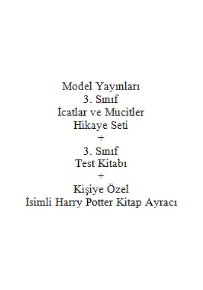 3. Sınıf Hikaye Kitabı Seti Model Yayınları İcatlar ve Mucitler + 3. Sınıf Test Kitabı + Kişiye Özel İsimli Harry Potter Kitap Ayracı