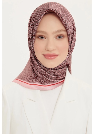 Armine İpek Eşarp Nostalji - 8733-31 Pudra Kırmızı Twill Pudra Kırmızı
