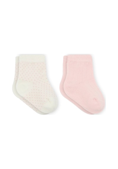 Bistyle Puan Derby Penye Soket Çorap 2'li Bs10103 Pembe Ekru Pembe Ekru