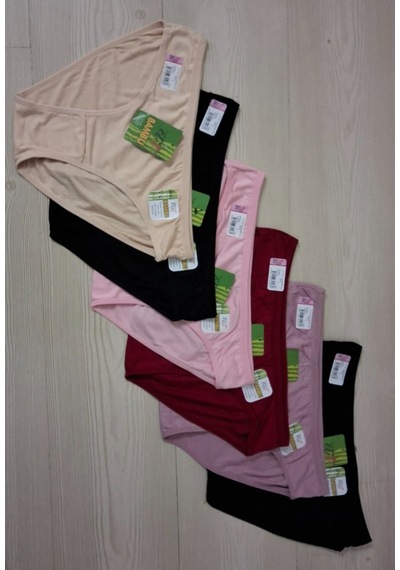 Tutku Elit 2711 Kadın Bambu Düz Bikini Külot 12 Adet Çok Renkli