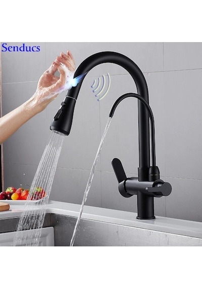 Senducs Mutfak Eviye Bataryası Smart Dokunmatik Dual Flow Fiskiyeli