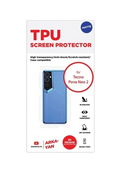 Tecno Pova Neo 2 Mat Arka Ve Yan Koruyucu Tpu Film