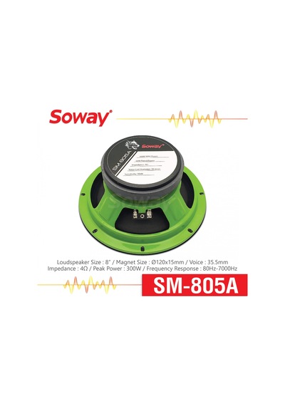 Soway Sm-805a 20cm Midrange Kurşun Göbek 300w 60rms Hoparlör 2adt