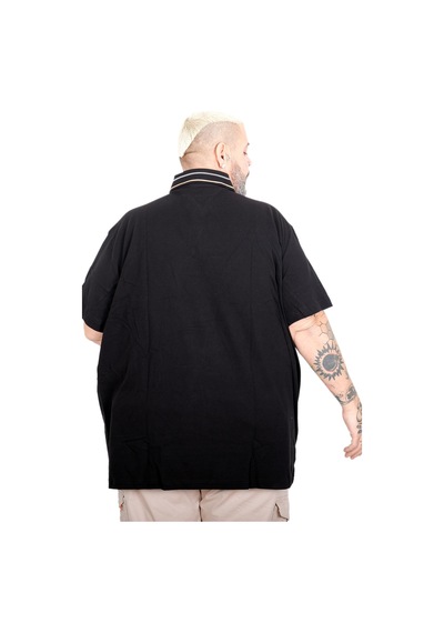 Mode Xl Büyük Beden Erkek Modeclub Polo Yaka T-shirt 25316 Sıyah Siyah