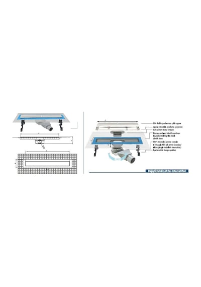 Sukar Line 2 Duş Kanal Süzgeci 40 Cm