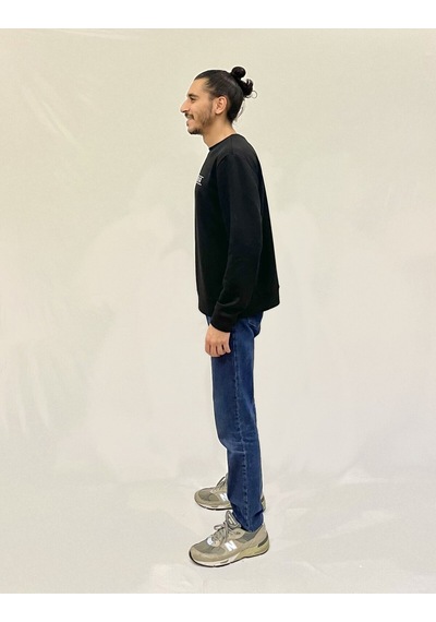 Erkek Bisiklet Yaka Rahat Kalıp 3 İplik Kalın Californıa Baskılı Sweatshirt Spr24sw32 Siyah