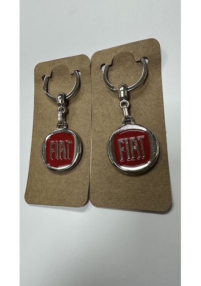 Fiat Logolu Metal Otomobil Anahtarlığı 2 Adet