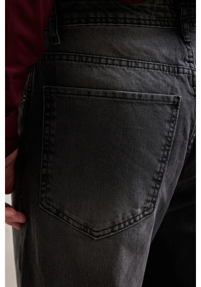 Erkek Ekstra Baggy Jean Pantolon Füme