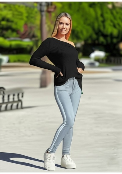 Flex Fashıon Yeni Sezon Omuz Detaylı Asimetrik Trend Triko Badi Siyah - 655777846 Siyah - 655777846 Siyah