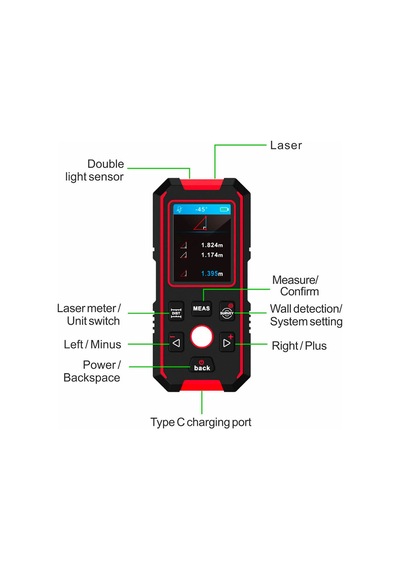 Noyafa Nf-518s Çok Fonksiyonlu Duvar Tarama Cihazı Ve Lazer Mesafe Ölçer