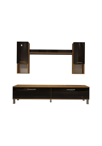 Decoraktiv Eko 5da Mdf Std Krom Ayaklı Tv Ünitesi Tv Sehpası Pera - Siyah