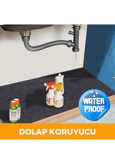 Beylini Lavabo Altı Matı Sıvı Geçirmez Kaymaz Taban Evye Dolap Paspası 60x76 Cm Açık Indigo
