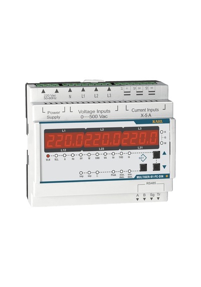 Kael Multiser-01-pc-dın - Multimetre - Şebeke Analizörü Led Ekran