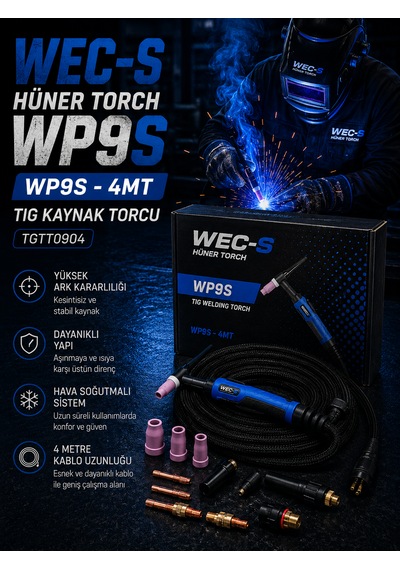 Wec-s Hüner Wp9s 4 Metre Tıg Kaynak Torcu