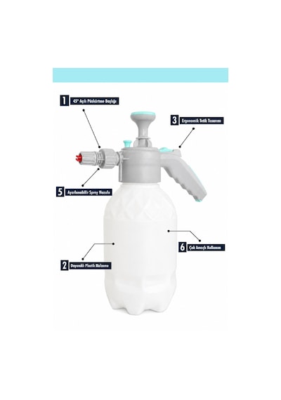 Basınçlı Köpük Pompası 2 Litre Manuel Oto Yıkama Köpük Püskürtücü Foam Sprayer