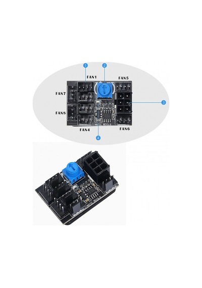 Dc 12v 3pin 4 Pin 8 Kanallı Pc Fan Hız Kontrolü Modülü