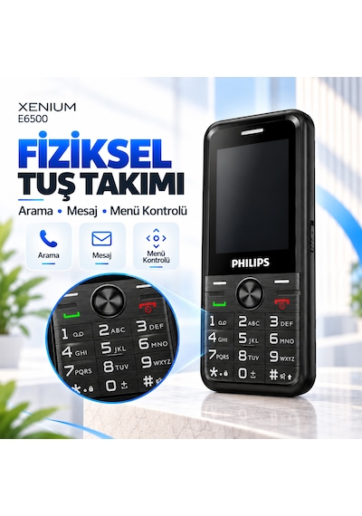 Philips Xenium E6500 4G VoLTE Kameralı Çift SIM 2.4 İnç 1700 mAh Tuşlu Cep Telefonu
