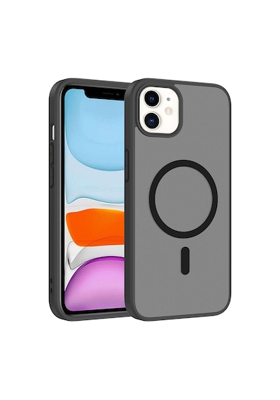 Ardemix Apple iPhone Uyumlu 11 Kılıf M-safe Şarj Özellikli Zore Babet Kapak - Siyah