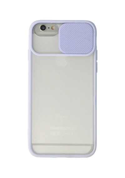 Apple iPhone Uyumlu 6 Kılıf Palm Buzlu Kamera Sürgülü Silikon - Lila İtdark31142