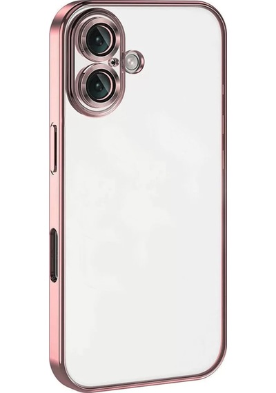 Apple Uyumlu iPhone 16 Kılıf Razer Lensli Silikon - Pembe -