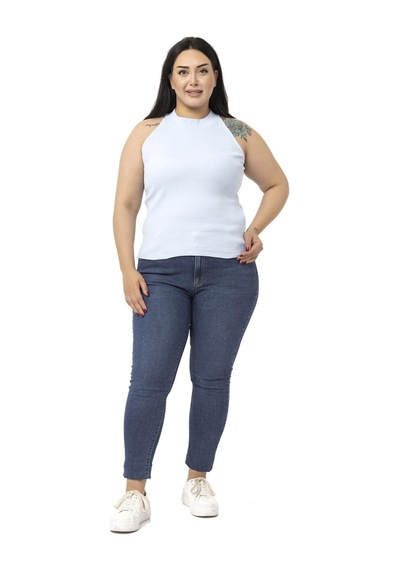 Disentis Büyük Beden Halter Yaka Yarım Balıkçı Fitilli Kaşkorse Bebe Mavi Body-bebe Mavi Bebek Mavisi