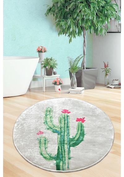 Chilai Home Fıore Djt Çap 100 Cm Banyo Halısı Çok Renkli