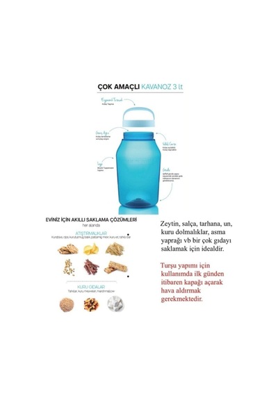 Kavanoz 3 Lt Çok Amaçlı Mavi