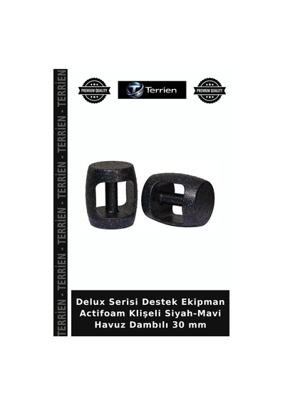 Delux Serisi Destek Ekipman Actifoam Klişeli Siyah-mavi Havuz Dambılı 30 Mm Siyah - Mavi