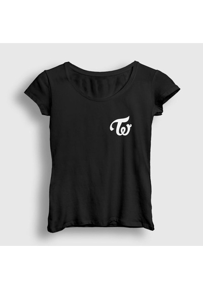 Noıssey Kadın Siyah Logo K-pop Twice T-shirt 280573tt