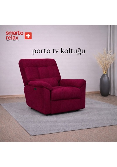 Smarto Relax Porto Comfort Elektrikli Döner Sallanan Tv Koltuğu Kontrol Panelli Ergonomik Polyester Baba Koltuğu Sarı