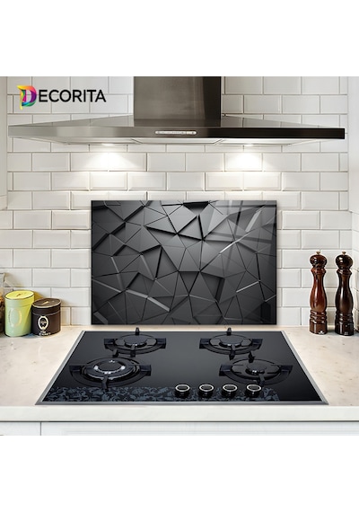 Decorita Antrasit Kristal | Cam Ocak Arkası Koruyucu |40cm x 60cm