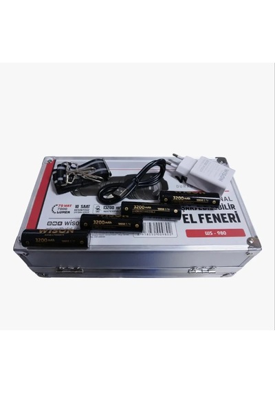 Profesyonel Zoomlu El Feneri 60w - 7000 Lümen - 13.200 Mah - Type C - Metal Gövde 5250