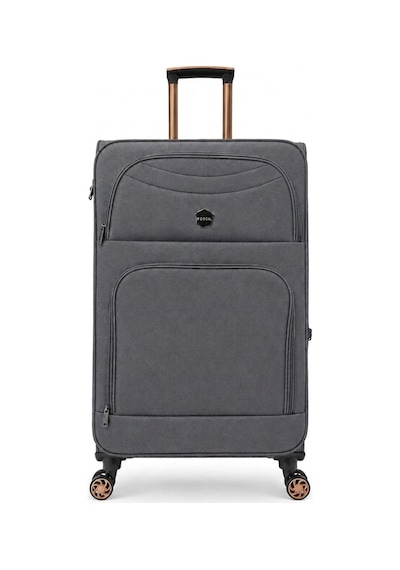 Fossil Unisex Kumaş Büyük Boy Ultra Hafif Şifreli Körüklü Kendi Etrafında Dönebilen Valiz 010-01 Gri