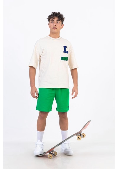 Zekids Erkek Çocuk Pamuklu Oversize L Punch Tshirt-11794-krem Krem