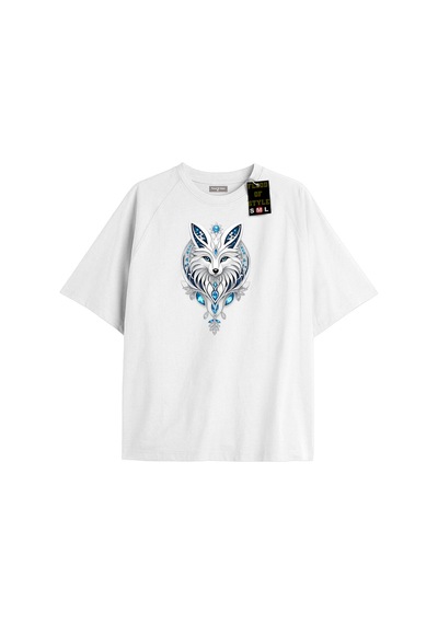 Flood Of Style Beyaz Oversize T-shirt Kurt Özel Tasarım