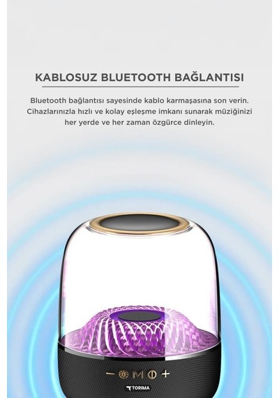 Premium Bluetooth Hoparlör Rgb Işıklı Speaker D33 Siyah Güçlü Ses Seyahat Aleti Bas