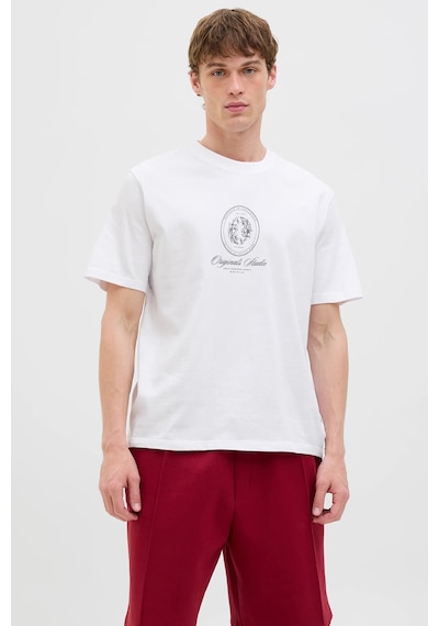 Jack & Jones Erkek T Shirt 12286609 Beyaz Beyaz