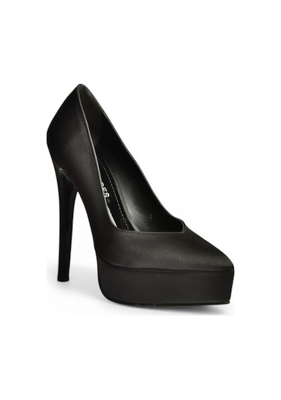 Fox Shoes Y246221604 Siyah Kumaş İnce Topuklu Kadın Ayakkabı