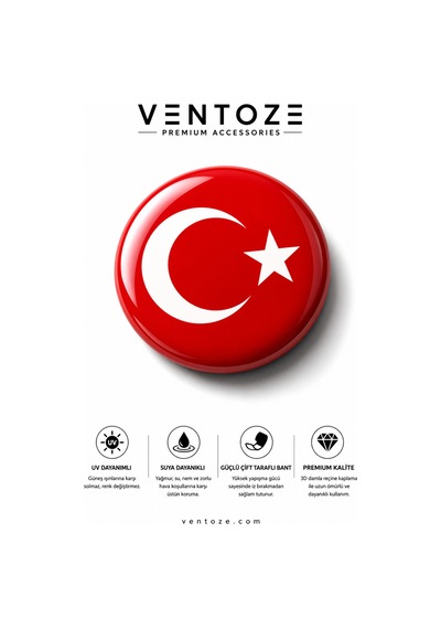 Bayrak Damla Etiket 3d Reçine Logo Sticker Oto Araç İçi Dekoratif Aksesuar 6x1,5 Cm