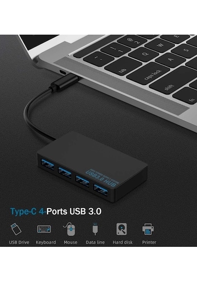Usb Type C Hub 4 Port 3.0 Usb Çoklayıcı Type-C Usb 3.0 Çoklayıcı
