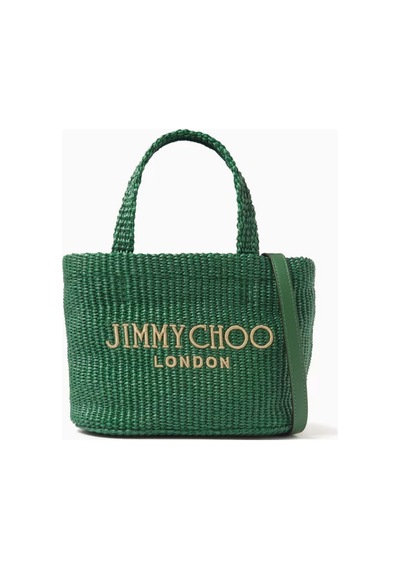 Jimmy Choo Tığ Işi Plaj Çantası, Rafya, Yazın Vazgeçilmezi, Geniş Iç Hacim Yeşil