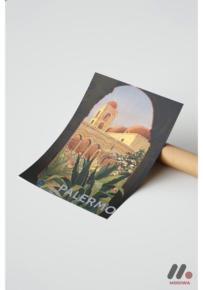 Palermo Seyahat Posteri, Çerçevesiz Yüksek Kalite Duvar Afişi - Seyahat Severlere Hediye