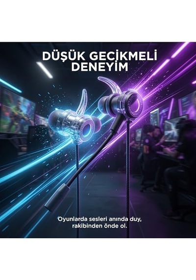 Rm-k21 Superb 3,5mm Gaming Siyah Kulak İçi Mikrofonlu Kulaklık Standart