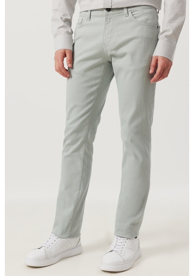 AC&Co / Altınyıldız Classics Erkek Su Yesılı 360 Derece Her Yöne Esneyen Slim Fit Dar Kesim Pamuklu Rahat Pantolon Su Yesılı
