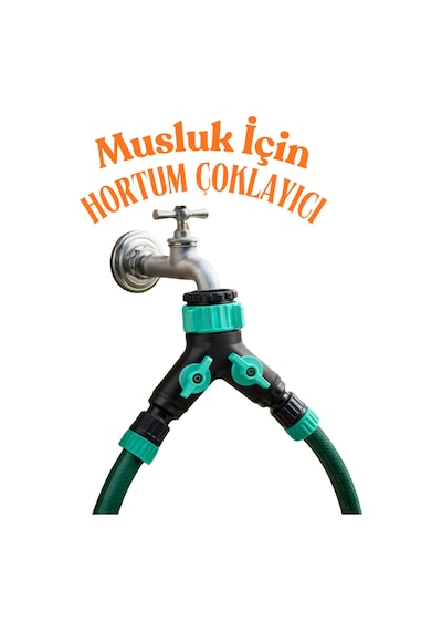 3/4" Dişi Dişli Musluk Adaptörü Vanalı Çift Yönlü Hortum Çoğaltıcı 1/2" Hortum Uyumlu Sulama Aparatı Diğer