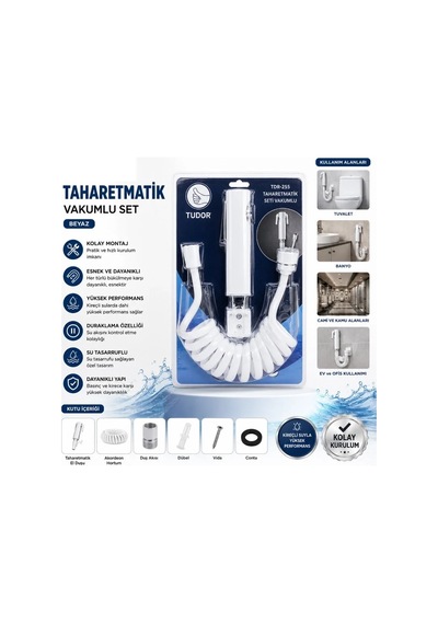Ers Beyaz Taharetmatik Seti - Vakumlu Montaj - Akordeon Hortumlu