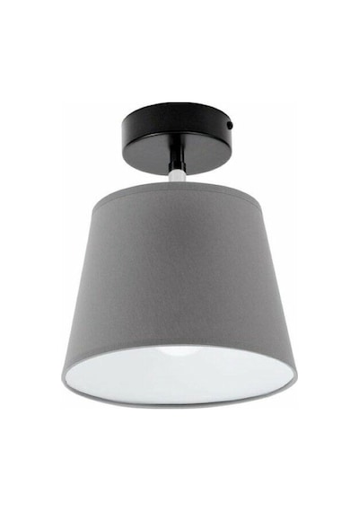 Riolight Retro,rustik,vintage Gri Kumaş Başlık 1xe27 Duylu Plofon Gri
