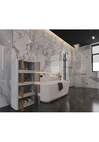 Hi-box 3'lü Katlanabilir Istiflenebilir Çok Amaçlı Eşya Dolabı Krem